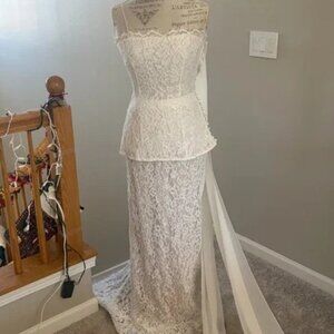 Helsa Elegant Lace Wedding Dress 2 piece